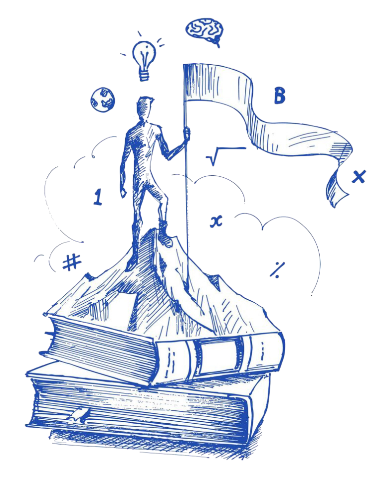 climber with flag standing book showing her knowledge hand drawn vector background 460848 15543 768x966 1